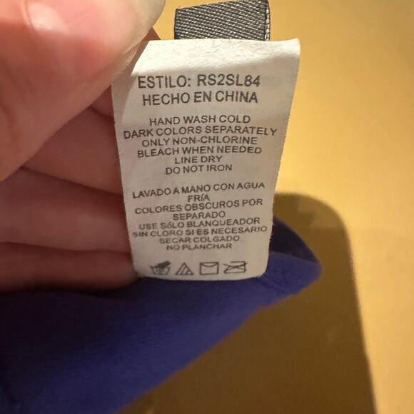 Kenneth Cole Reaction Size Small Boho Ruffle Bikini Top Periwinkle Blue Hot Tub - Picture 6 of 6